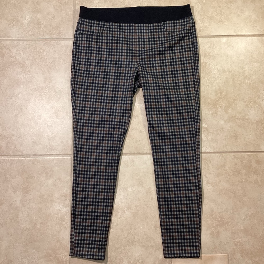 No Boundaries Plaid Black Gray Brown Stretch Skinny Pants Juniors Size X…